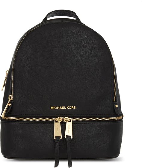 small black leather backpack michael kors